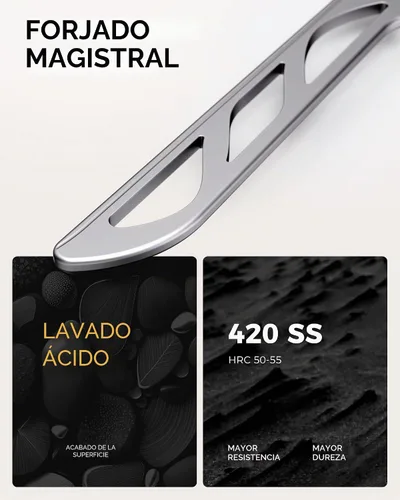Vista 4 de Nabalis Canyon Balisong, navaja mariposa de entrenamiento con mango y hoja de acero inoxidable, sin afilar, para practicar volteretas, práctica