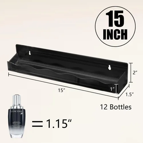 Vista 3 de BTremary - Estante para esmaltes de uñas de 15" montado en pared, acrílico, organizador y almacenamiento de pinturas en gel con tapas de extremo