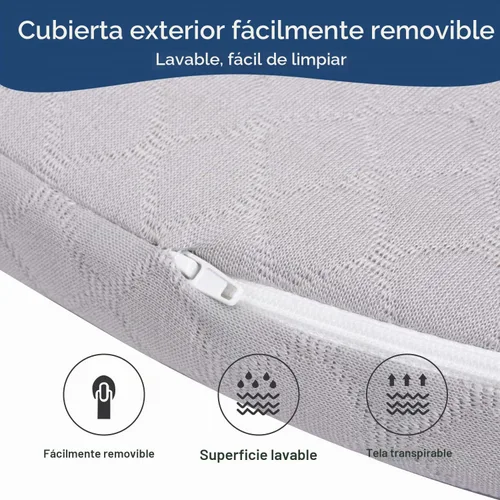 Vista 7 de Colchón de moisés para bebé compatible con Dream On Me/Fisher-Price Baby Bedside Sleeper, transpirable, espuma premium, forma ovalada con funda