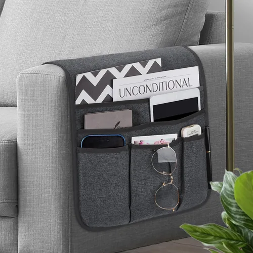 Vista 16 de Teniux - Organizador de apoyabrazos antideslizante con soporte para mando a distancia para sillón reclinable, con 5 bolsillos para revista, tableta