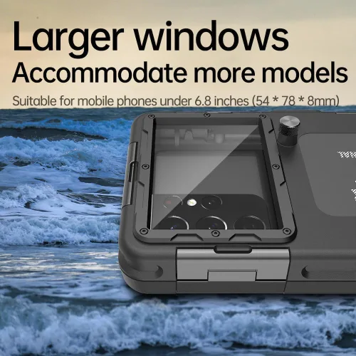 Vista 5 de Hllhunkhe Funda universal subacuática para esnórquel, buceo profesional, impermeable, para iPhone 7-17 Pro/Pro Max/Plus/Mini, Galaxy S10-S25