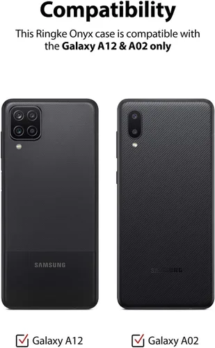 Vista 2 de Ringke Onyx - Funda compatible con Samsung Galaxy A12 (6.5 pulgadas), antihuellas dactilares, antideslizante, agarre cómodo, resistente, duradera, a