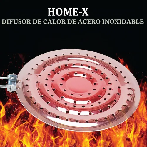 Vista 9 de Home-X Difusor de calor de acero inoxidable para estufa de gas y eléctrica, placa adaptadora de placa de inducción de distribución uniforme de calor