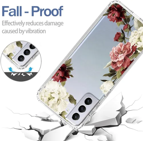 Vista 7 de Funda para Samsung Galaxy S21 Plus 5G, Samsung S21+ SM-G996U con protector de pantalla de vidrio templado, funda protectora de cuerpo completo