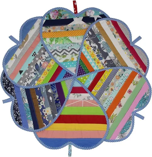 Vista 5 de 2 tapetes de tela en forma de corazón para cocina, almohadillas 100% algodón resistentes al calor con lazo para colgar, agarraderas decorativas