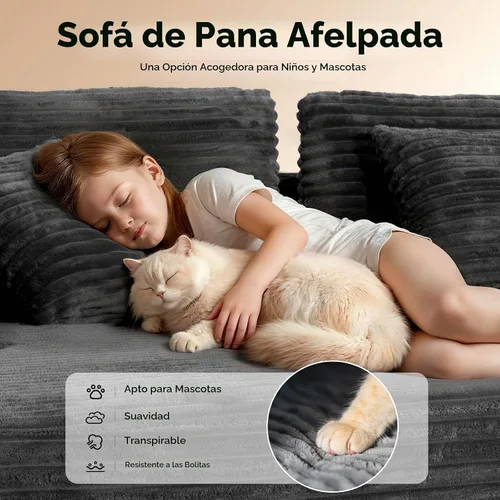 Vista 9 de CAMMOO Sofá seccional deshuesado en forma de L de 108 pulgadas, sofá nube Gris