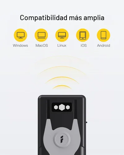 Vista 3 de Inateck Escáner de código de barras Bluetooth 1D Adaptador USB 2.4Ghz