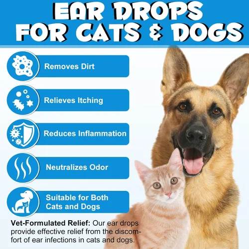 Vista 9 de Gotas de tratamiento de infección de oído de gato y perro, infecciones de oído de perro con hidrocortisona al 1% - Tratamiento de infección de oído