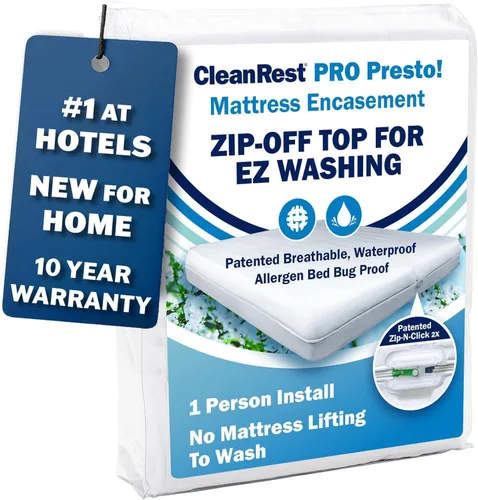 Vista 3 de CleanRest PRO Presto! - Paquete de funda de colchón con cremallera superior + 1 parte superior adicional, para comodidad de lavado, colchón continuo