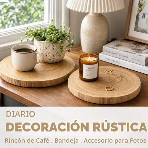 Vista 8 de Nicunom Paquete de 2 tablas grandes de madera para servir, 9"-10"/11"-12", tabla redonda para servidor de queso de madera, rebanadas de madera