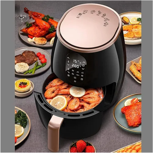 Vista 4 de Freidora de aire – 100℉ a 450℉ 3.6L Horno caliente Cocina Fácil Pantalla táctil Precalentar Freidora digital Negro