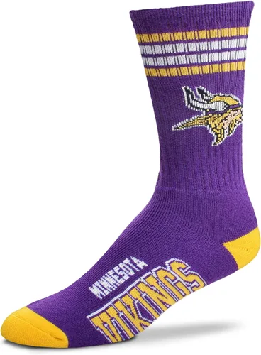 Vista 7 de For Bare Feet NFL Officially Licensed Crew Socks, 4 Stripe Deuce