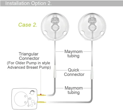 Vista 5 de Maymom Kit de tubos compatible con vasos Freemie para conectarse a la bomba Medela