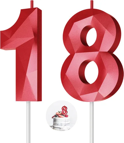 Vista 112 de Velas de cumpleaños con números (0 velas negras), forma de diamante 3D, decoración de pastel de feliz cumpleaños para niños y hombres, cumpleaños