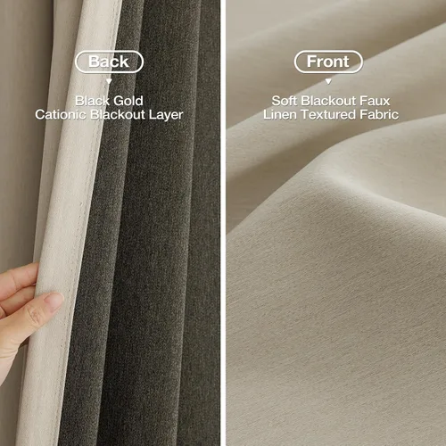 Vista 7 de Anmao Cortinas opacas gruesas con textura pesada para sala de estar de 84 pulgadas de largo, juego de 2 paneles con ojales para oscurecer