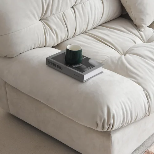 Vista 8 de Sofás seccionales cómodos de 89 pulgadas, sofá biplaza con 2 almohadas, sofá minimalista, sofá moderno para sala de estar, apartamento, dormitorio