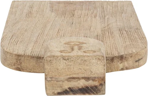 Vista 7 de Cortadora compacta de queso de madera de mango tallada a mano y tabla de cortar con diseño de mango facial y acabado peinado, natural