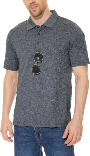 Vista 3 de TACVASEN Men's Golf Polo Shirts Short Sleeve Quick Dry Collared Casual Shirt with Buttons PerformanceT-Shirt