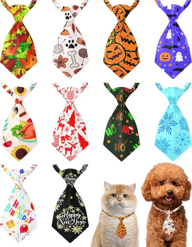 Vista 18 de PET SHOW Paquete de 10 corbatas para perros de feliz cumpleaños, XS
