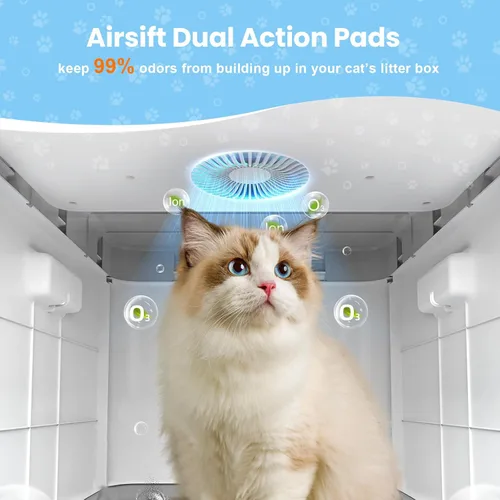 Vista 5 de Paquete de 10 filtros de repuesto para cajas de arena Catit Jumbo/Regular/Catit Smartsift, almohadillas purificadoras de aire de doble acción