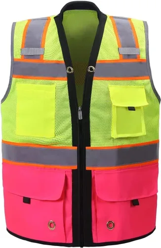 Vista 15 de Shine Bright Chaleco de seguridad – Alta visibilidad con correas reflectantes y bolsillos – Premium, suave, duradero y transpirable