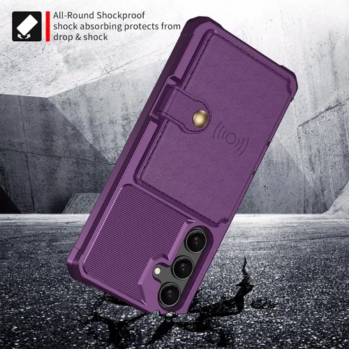 Vista 49 de Funda para Samsung Galaxy S21 Ultra con tarjetero, compatible con soporte magnético para automóvil, resistente a los golpes, resistente, suave, TPU