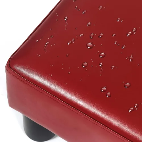 Vista 7 de Asense Reposapiés otomano moderno pequeño rectangular de piel sintética para sala de estar dormitorio