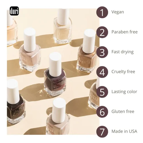Vista 5 de duri Esmalte de uñas, colección Warm Color, acabado brillante, secado rápido, cobertura completa, larga duración, 0.45 onzas líquidas, Absolute