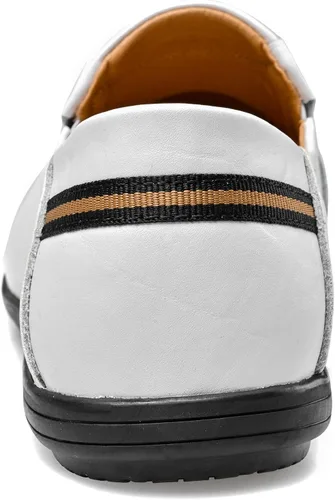 Vista 3 de Mocasines de cuero genuino de primera calidad para hombre, zapatos casuales sin cordones para conducir, mocasines para hombre, ligeros