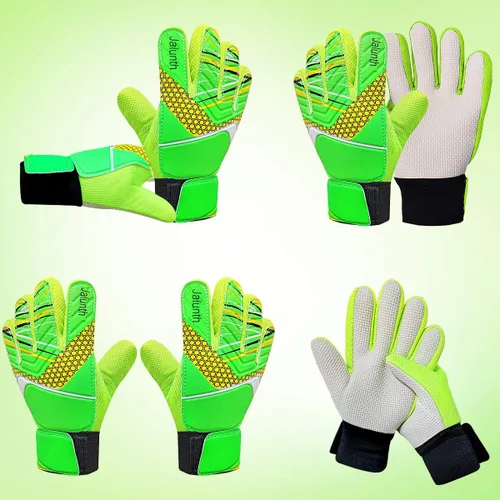 Vista 4 de Jalunth Guantes de Portero de Fútbol para Niños y Jóvenes, Guantes de Guardameta Jugador de Campo para Niños y Niñas, Palma de Látex Antideslizante
