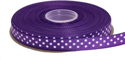 Vista 16 de Cinta de grogrén de lunares de 25 yardas cada rollo 100% poliéster (1 pulgada, beige)