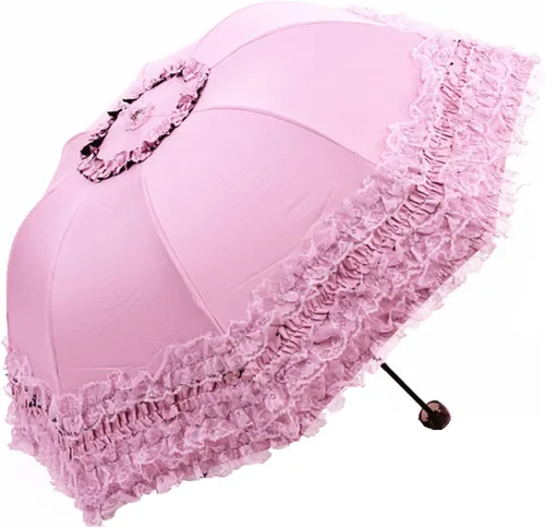 Vista 59 de Honeystore Paraguas plegable a prueba de rayos ultravioleta Princess Lace Parasol con cúpula anti-UV