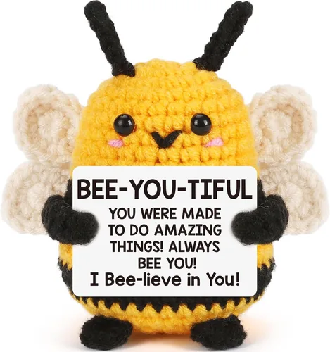 Vista 18 de LEJIAJINW - Regalos para tía para mujer, regalos de cumpleaños para tía de sobrina sobrina, linda abeja de ganchillo hecha a mano, regalo único
