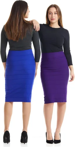 Vista 5 de ESTEEZ Falda de lápiz bodycon para mujer - debajo de la rodilla