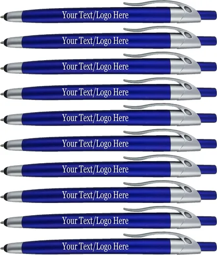 Vista 8 de Paquete de 300 bolígrafos personalizados con logotipo o texto, para marketing, fiestas y eventos, lápiz capacitivo 2 en 1 y bolígrafo compatible