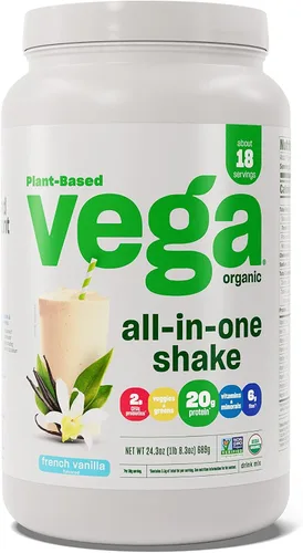 Vista 26 de Vega Organic All-in-One Proteína vegana en polvo sabor chocolate 9 porciones, ingredientes de superalimento, vitaminas para apoyo inmunológico
