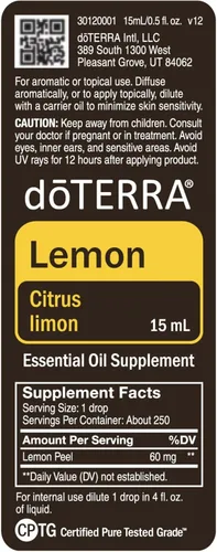 Vista 7 de Aceite esencial de limón DoTERRA, 0.5072 fl oz, 2