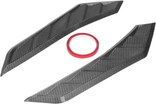 Vista 7 de Fydun Cubierta de capó de ventilación para capó, 2 unidades, fibra de carbono, goma delantera, ventilación universal para automóvil