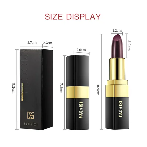 Vista 6 de Lápiz labial que cambia de color, Bálsamo labial mágico que cambia de color (Negro a Rojo ladrillo), Lápiz labial hidratante natural Labiales