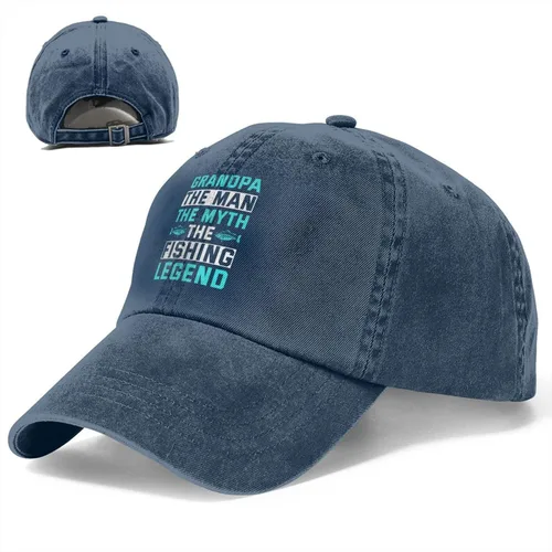 Vista 8 de Grandpa The Man The Myth The Fishing Legend Gorra de béisbol para hombres y mujeres, sombreros ajustables vintage de algodón lavado sombrero