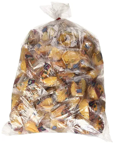Vista 2 de 50 galletas de la fortuna envueltas individualmente frescas, perfectas para aperitivos, almuerzo, picnic, cumpleaños, graduación, fiestas Producto
