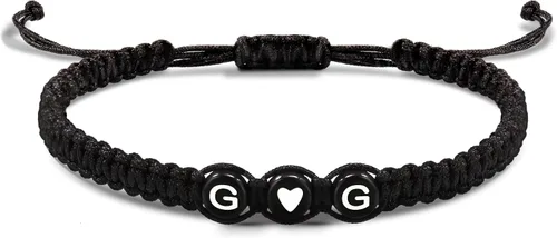 Vista 167 de Pulseras con iniciales para mujeres y hombres, regalos para novia, novio, pulseras de letras "I Love You", regalos para ella, él, mejor amigo