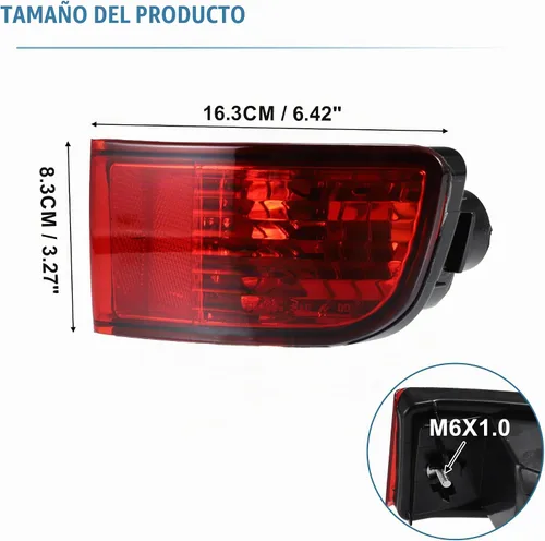 Vista 5 de uxcell Lámpara de luz reflectora de parachoques lateral trasero derecho para Toyota 4Runner 2003-2005 rojo