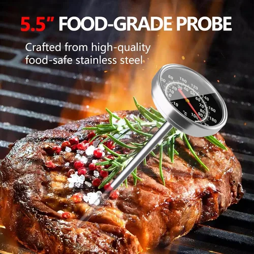 Vista 3 de Termómetro de carne de lectura instantánea – Termómetro de alimentos de acero inoxidable para asar a la parrilla, cocinar, barbacoa, temperatura