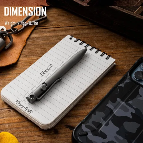Vista 5 de KeyUnity KP03SW Titanium EDC Bolt Action Pen & KA01 Titanium Paracord Bead Bundle
