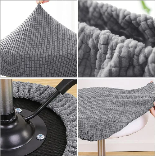 Vista 9 de FOMIYES Funda de silla giratoria elástica redonda para taburete de barra: Protector de cojín circular para bar, cafetería, mostrador de taburete