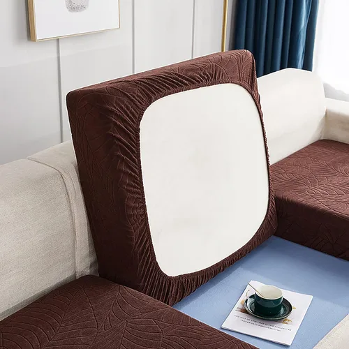 Vista 11 de Fundas de cojín impermeables para asiento de sofá, fundas elásticas de cojín de jacquard de elastano, protector de muebles grueso con parte inferior