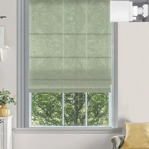Vista 8 de Changshade Persianas romanas sin cordón para ventanas, sin herramientas, persianas romanas de tamaño personalizado, filtro de luz, persianas Beige