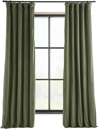 Vista 16 de HPD Half Price Drapes Cortinas Opacas Térmicas de Terciopelo Signature para Sala de Estar de 63 Pulgadas de Largo (1 Panel) con Bolsillo para Barra