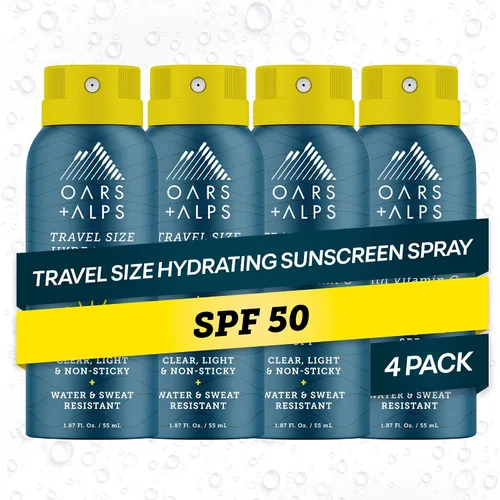 Vista 7 de Oars + Alps SPF 50 Face & Body Broad Spectrum Sunscreen Spray Fast-Absorbing, Lightweight, Non-Greasy, Hawaii Reef Act 104 Compliant
